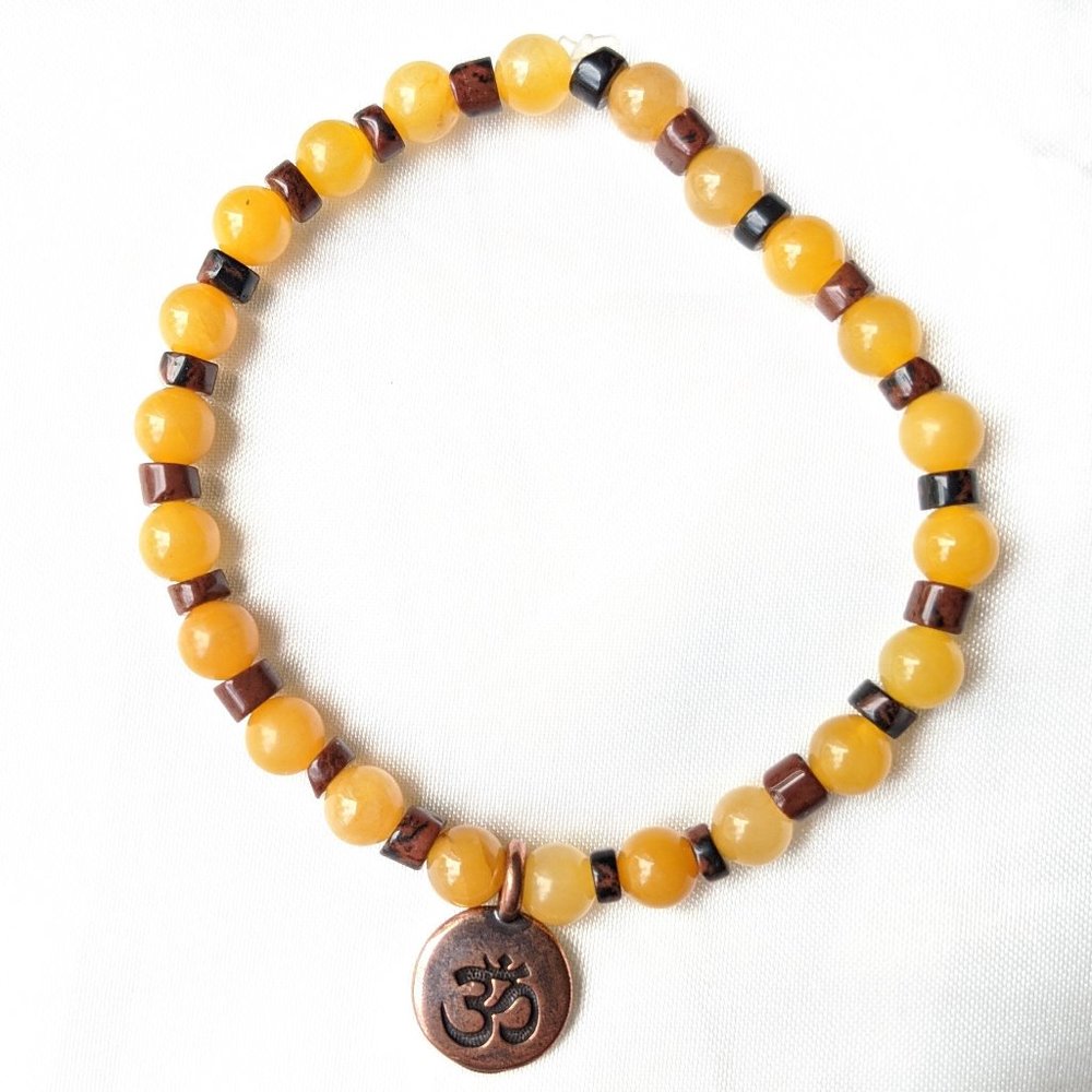 Yellow Calcite Om Bracelet